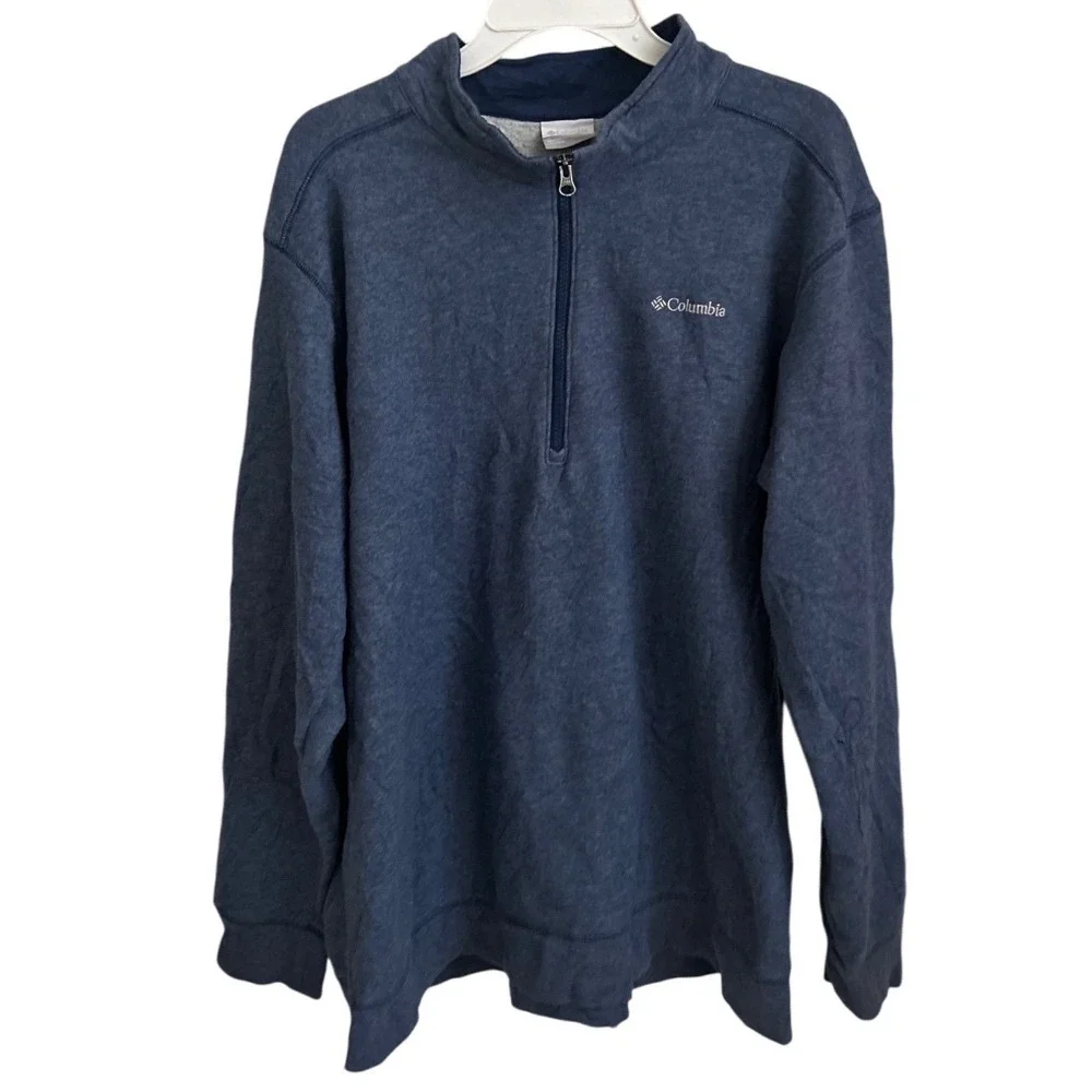 2 pcs. Columbia Mens‎ XXL Blue & Brown 1/4 Zip Fleece Pullover Sweatshirts